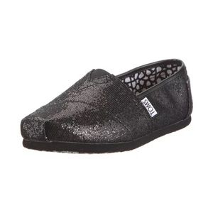 Toms Youth Belmont Black Glitter Size 4Y